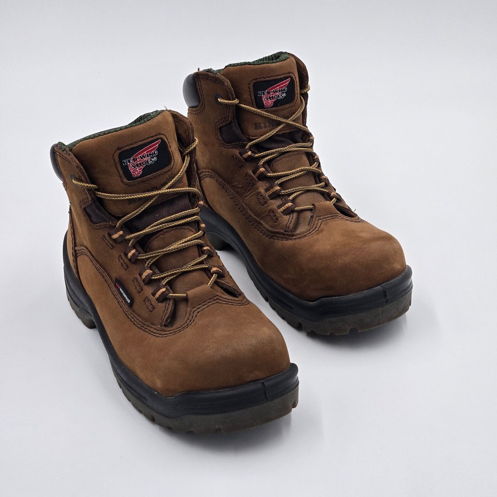 Red Wing Womens Waterproof Safety‎ Toe Work Boots Size 7.5 Brown Leather 2340